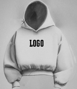 <b>Mens</b> Oversized <b>Pullover</b> Hoodie Custom Logo Knitted Hooded Sweatshirt Winter Streetwear - Product Image 4