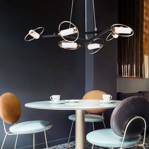 Postmodern Luxury Pendant <b>Light</b> Minimalist Glass Irregular-Shaped Circular <b>Light</b> Fixture for Living Room <b>Dining</b> Room Showroom - Product Image 1