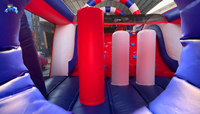 Parcours d'obstacles gonflable commercial avec toboggan pour enfants et adultes, idéal pour le team building et les événements de location en extérieur