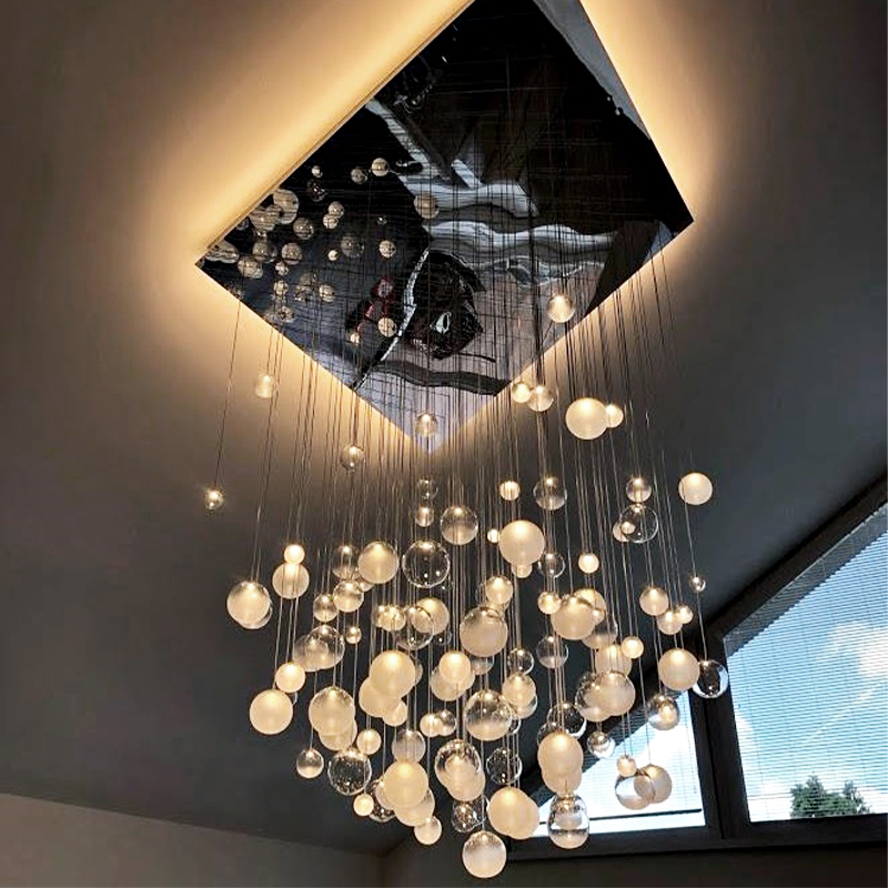 Creative Glass Chandelier Custom White Glass