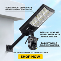Lampe de sécurité solaire extérieure avec caméra intégrée 4G/Wi-Fi, lampadaire solaire avec caméra CCTV