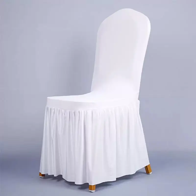 बैंक्वेट लिविंग रूम के लिए ठोस सफेद कुर्सी कवर, शादी की सजावट के लिए सुरक्षात्मक पॉलिएस्टर और स्पैन्डेक्स, डाइनिंग रूम