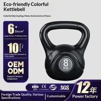 كيتل بيل رياضي ملون للرجال والنساء مملوء بالرمل والأسمنت مصنوع من مادة PEV، معدات تدريب اللياقة البدنية المنزلية بالجملة