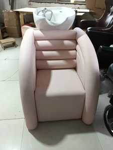 Modern Beauty Salon Equipment Pink Leather <b>Reclining</b> Washing Chair with Ceramic Basin Luxury Barbershop Head Spa Shampoo Chair - Product Image 6
