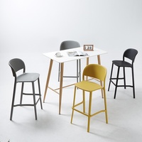 Tabourets de bar empilables multifonctionnels de style nordique moderne minimaliste pour usage commercial avec dossier