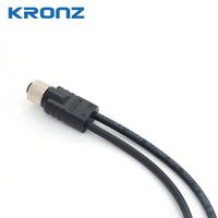 Connecteur femelle anti-vibration moulé par injection KRONZ M12 étanche IP67, prise aviation un-vers-deux pour capteurs et actionneurs