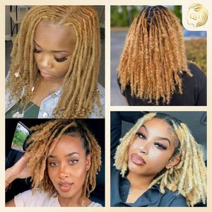 Capelli Umani al 100% Remy Brasiliani, Dreadlocks Deep Goddess 10" 1cm # 27 Extension Dreadlock Biondo Miele Fatte a Mano per Donne Nere - Vendita all'Ingrosso - Product Image 6