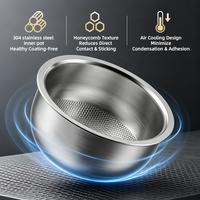 Cuiseur à riz électrique portable 1,8 L 700 W, cuve intérieure en plastique et acier inoxydable, commande à un bouton, fonction vapeur, écologique