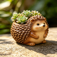 Vente directe usine : Statue d'animal en résine, artisanat, pot de fleurs hérisson, ornement en résine