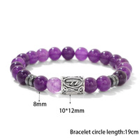 Neuheit Wikinger-Runen-Symbol Norwegisches Perlenarmband 8mm Steinperlen Retro Roter Achat Elastisches Schnurarmband für Beste Geschenke