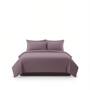 Lenzuolo con Angoli Andes Matrimoniale Viola in Cotone per Casa, Biancheria da Letto per Tutte le Stagioni, Tinta Unita, Grado A, per Adulti - Product Image 1