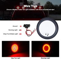 American 4inch4 "Trailer 12vRound Red Tail Light Stop Turn Brake Lamp Driving Clearance Lamp Rubber Grommet and Wire Pigtail Plug