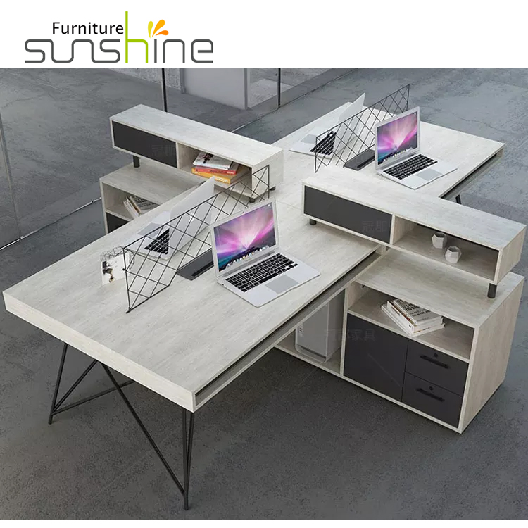 Модульная офисная перегородка Guangzhou Sunshine, офисная Рабочая станция, мебель, стол для персонала, 4 отделения для офиса