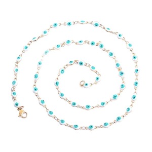 Bracelets et colliers en acier inoxydable avec perles émaillées vertes bohèmes, bijoux porte-bonheur pour femmes avec yeux turcs contre le mauvais œil, pour la création de bijoux DIY - Product Image 1