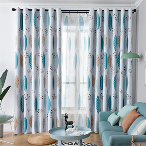 Amity Factory Vente en Gros <span class=keywords><strong>Voilage</strong></span> Imprimé Nordique Ins Bleu Géométrique Rideau Œillet Transparent pour Chambre et Décoration de Salon - Product Image 3
