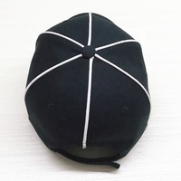 Gorra de Árbitro de Fútbol Oficial Personalizada 100% Algodón, Lisa Negra con Rayas Blancas