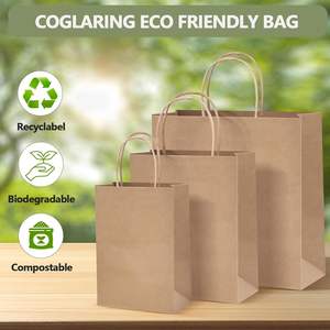 Sacs en papier kraft personnalisés avec logo, cadeaux promotionnels, articles <span class=keywords><strong>de</strong></span> fête, recyclables, pour hommes et femmes, grand sac <span class=keywords><strong>de</strong></span> 45 cm - Product Image 3