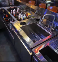 Station de Bar OEM Préassemblée – Table de Barman et Station à Cocktails Personnalisée – Ensemble Complet de Comptoir de Bar en Acier Inoxydable – Vente Chaude