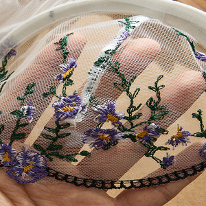 Luxury White Mesh <strong>Lingerie</strong> <strong>Set</strong> Elegant <strong>Purple</strong> Flower Embroidery Bra and Thong <strong>Set</strong> Ladies See Through Sexy Underwear - Product Image 4