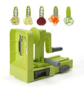 Cortador en espiral de verduras de 4 cuchillas, prensa de mano, espiralizador y picador de cebolla para herramientas de frutas y verduras - Product Image 1