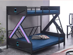 Double Modern Iron Bed Game Metal Bunk Bed Foldable Versatile For Bedroom Hotel Hospital Living Room Apartment-Price