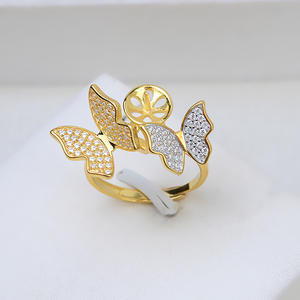 Anillos de Plata S925 Hechos a Mano con Dos Mariposas Abiertas, Soporte para Joyas de Perlas de 9-10 mm, Accesorio DIY 171 - Product Image 2