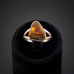 Bague de luxe en argent sterling 925 avec agate de feu mexicaine naturelle sertie clos, idéale pour mariage et soirée – Vente directe usine - Product Image 3