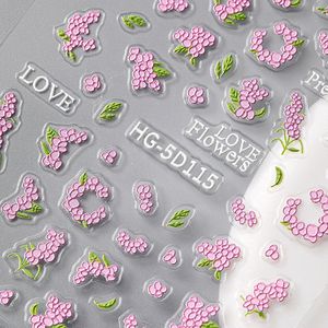 Pegatinas de Uñas Florales en Relieve 5D, Calcomanías de Arte de Uñas con Flores de Colores, Decoraciones Frescas para Manicura - Product Image 6
