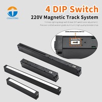 Spot LED SMD 7W 9W 18W sur rail magnétique AC 220V avec interrupteur DIP, 3 couleurs CCT réglables, lampe linéaire, grille de projecteur pour maison et hôtel