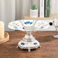 Petite assiette décorative en alliage de zinc en forme de liane de rose, style luxe léger, électroplaquée, pour table de café d'hôtel, décoration de snacks et pâtisseries