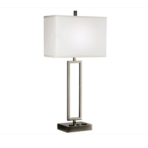 Lámpara de Mesa de Diseño Simple en Hierro Niquelado con Pantalla de Tambor y Función USB para Iluminación Interior de Hotel - Product Image 2