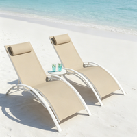 Chaise longue pliante en aluminium en forme de S, imperméable et résistante aux UV, empilable, pour l'extérieur – Meilleure vente