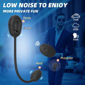 Nieuwe Cockring <span class=keywords><strong>Vibrator</strong></span> Prostaat Orgasme Vibratie Massager Mannelijke Siliconen Springende Ei Anale Plug met Penil Ring - Product Image 5
