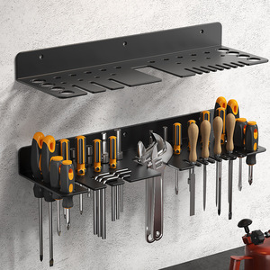 Wall Mounted <b>Tool</b> Organizer Carbon Steel Multi Purpose No Drill <b>Storage</b> Rack For Screwdrivers Pliers Hammers And Other <b>Tools</b> - Product Image 1
