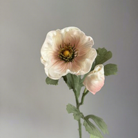 Bouquet de 2 têtes de fleurs artificielles en PU, type coquelicot et anémone, petite taille, accessoires de décoration pour salon, table à manger et maison