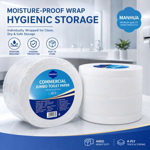 Papier toilette commercial OEM ODM, 6 rouleaux, 4 plis, pâte de bois vierge, 440g, rouleau jumbo, 200mm de diamètre, haute absorption, mouchoirs doux - Product Image 6