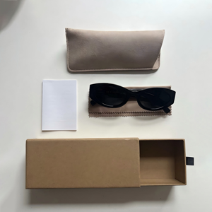 Caja de Gafas de Sol de Papel Kraft de Lujo, con <span class=keywords><strong>Estuche</strong></span> de Piel Sintética y Paño de Limpieza, en Set de Regalo - Product Image 2