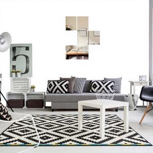 Miroir auto-adhésif en acrylique sans cadre, flexible, de style bohème moderne, de haute qualité, 20x20 cm / Personnalisable, vente en gros - Product Image 1