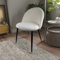 Chaises de salle à manger modernes en tissu velours gris, pieds en métal noir, chaises de salle à manger blanches pour salon, appartement, usage commercial