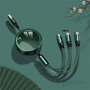 สายชาร์จแบบพับเก็บได้ 3 หัว 100W สำหรับอุปกรณ์ Micro และ USB-C สายแบน TPE เหมาะสำหรับการเดินทาง - Product Image 6