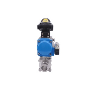Vanne à boisseau sphérique pneumatique sanitaire en acier inoxydable de haute qualité, 3 pièces, pour installation rapide d'eau, Vanne à boisseau sphérique sanitaire en acier inoxydable à 3 voies - Product Image 3