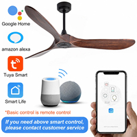 Ventilateur de plafond LED moderne à télécommande, 52 pouces, 3 pales, corps métallique, super silencieux, installation facile, pour salle à manger intérieure