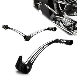 Leviers de frein et de changement de vitesse talon-orteil chromés CNC Billet Deep Edge Cut pour <span class=keywords><strong>Harley</strong></span> Road King Electra Glide Street Glide 1997-2023 - Product Image 1