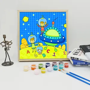 wholesale 2024 new DIY cartoon wall art decor Acrylic painting by numbers kits and art for children celebrate day canvas