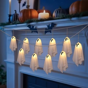 Guirnalda de Luces LED Fantasma, Blanco Cálido, Impermeables, Funcionan con Pilas, Luces Decorativas para Exteriores, para Fiestas de Halloween y Decoración de Jardines - Product Image 3