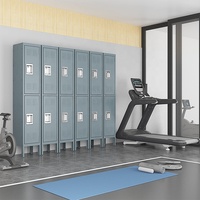 Casier de rangement en acier moderne à 2 portes, casier en métal gris avec serrure pour la maison, la chambre à coucher, le bureau, la salle de sport et l'atelier