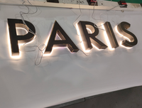 Lettres en métal rétroéclairées personnalisées YIJIAO, lettres en acier inoxydable avec éclairage halo pour les devantures de magasins et les centres commerciaux