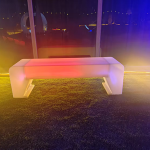 商用家具遥控RGB变色发光二极管点亮酒吧长椅塑料豪华户外公园花园长凳 - Product Image 5