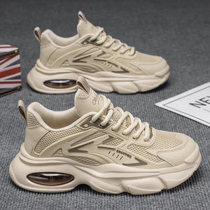 Sepatu Sneakers Pria Musim Semi Musim Panas, Model Tali, Ringan, Berbahan Mesh Bernapas, Sol Tebal untuk Bantalan Empuk, Kasual, Olahraga, dan Berjalan - Product Image 2