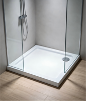 Receveur de douche carré moderne sur mesure de haute qualité 70 x 70 cm, base de douche en surface solide, acrylique et fibre de verre durables pour hôtels